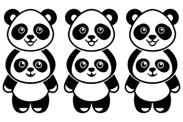 Cute panda Icon Vector Illustration 