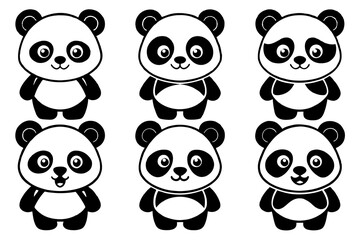 Cute panda Icon Vector Illustration 