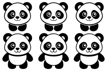 Cute panda Icon Vector Illustration 