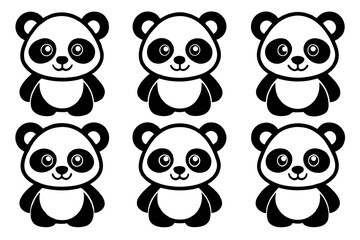 Cute panda Icon Vector Illustration 