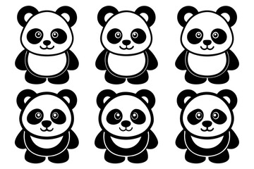 Cute panda Icon Vector Illustration 