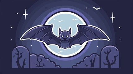 Bat Web Icon. Flat Line Filled Gray Icon Vector 2d