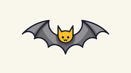 Bat Web Icon. Flat Line Filled Gray Icon Vector 2d