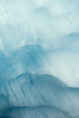 Blue and white close up of glacier in New Zealand