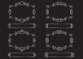 アナログ感のあるエレガントな装飾フレーム・見出しセット