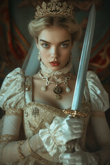 Enigmatic princess with sword