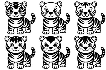 Cute tiger Icon Vector Illustration