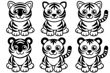 Cute tiger Icon Vector Illustration