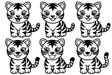 Obraz premium Cute tiger Icon Vector Illustration