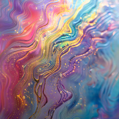 Holographic rainbow liquid metallic color texture, iridescent vibrant colors, intricate details, highly detailed, digital art - 780926477