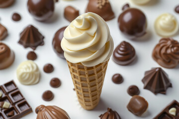 Ice Cream Cone Filled With Chocolates