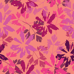 Fototapeta premium Abstract colorful brush strokes. For textile and fabric. Decorative botanical illustration with stylized flowers.