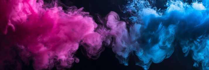 Isolated Converging Blue and Pink Smoke Backdrop - obrazy, fototapety, plakaty