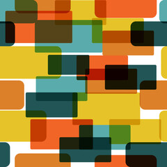 Seamless abstract geometric colorful vector pattern for continuous replicate. Pastel colored simple shapes graphic background.