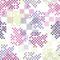 Weaving Pattern square more frequent, Vector seamless pattern. Watercolor hand drawn illustration sketch