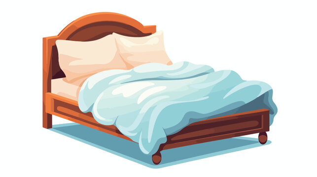 Bed icon vector image with white background 2d flat