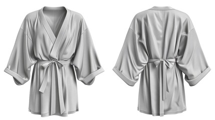 A women's robe displayed on a plain white background. Ideal for fashion or spa concepts