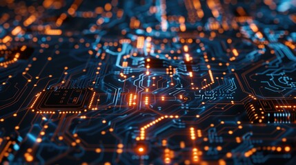 Obraz premium Detailed view of electronic circuit board. Perfect for technology and engineering concepts
