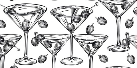 A bunch of glasses filled with olives, perfect for cocktail parties