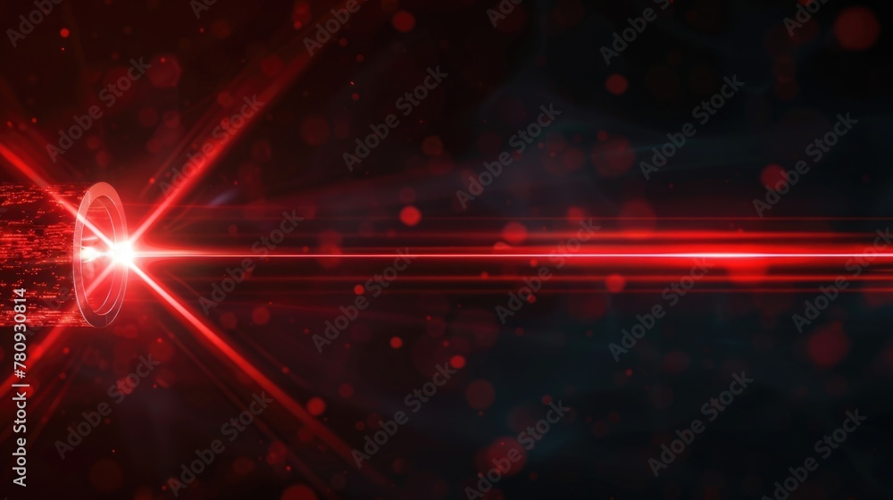 Poster a striking red light shining against a dark backdrop. perfect for adding drama to any project
