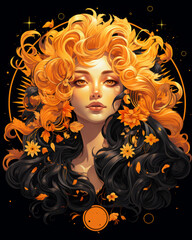 Virgo zodiac sign illustration for astrology, horoscope predictions, and zodiac content