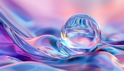 3D image of fluid abstract 3D floating object zro gravity