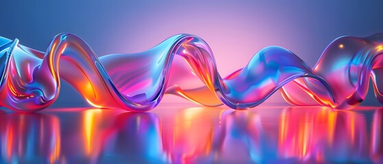 3D image of fluid abstract 3D floating object zro gravity