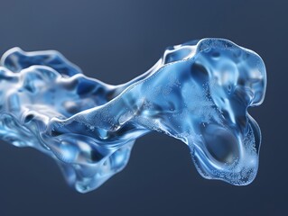 3D image of fluid abstract 3D floating object zro gravity