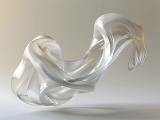 3D image of fluid abstract 3D floating object zro gravity