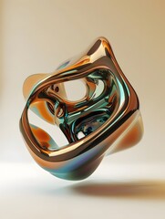 3D image of fluid abstract 3D floating object zro gravity
