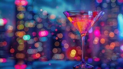 A martini glass sitting on a table. Great for bar and restaurant concepts