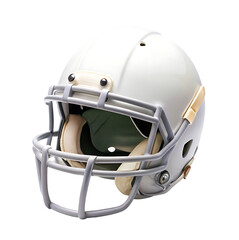 Fototapeta premium closeup of a football helmet with a field in the back