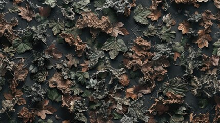 Obraz premium Close-up of leaves on a wall, suitable for nature backgrounds