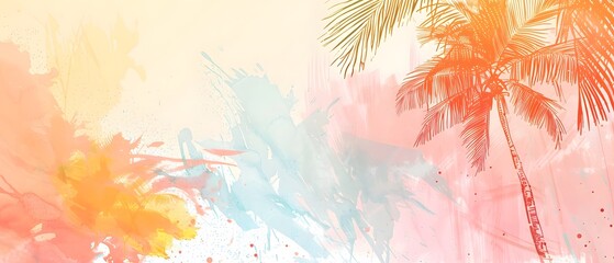  Abstract Colorful Hawaii Palms Pattern
