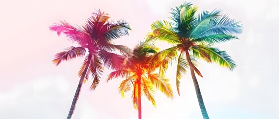 Fototapeta na wymiar Abstract Colorful Hawaii Palms Pattern
