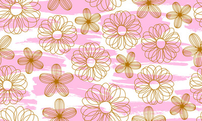 Seamless pattern with flowers. Vector illustration. Handdrawn design - 780934086