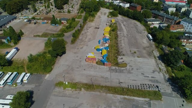Square Bus Station Inowroclaw Pks Aerial View Poland