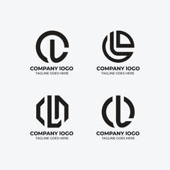 L  logo set flat design template collection