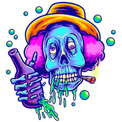 Drunk skull and smoke weed