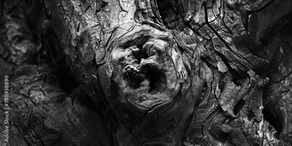 Poster A monochrome image of a tree trunk, suitable for various design projects