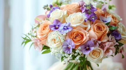  purple and orange blooms at its heart, surrounded by white and pink flowers
