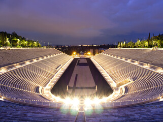 Evening visit in Panathenaic Stadium of Athens, Greece