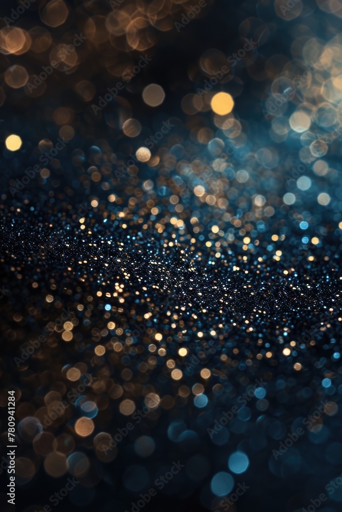 Poster close-up of a blurred blue and gold backdrop, suitable for various design projects