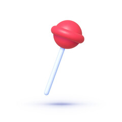 Sweet lollipop 3d on white background. Holiday, birthday. Isolated vector illustration