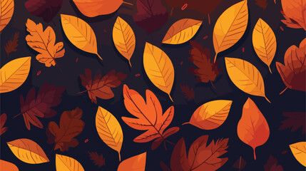 Bright autumn vector background colored various lea