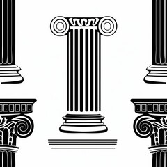 Monochrome image of four columns, suitable for architectural projects