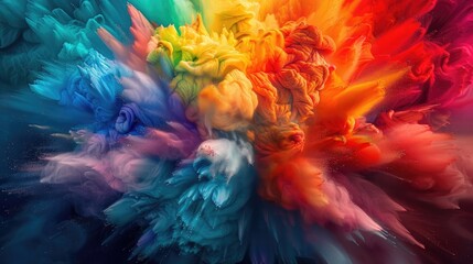 Fototapeta na wymiar Mesmerizing Color Explosion Vivid Abstract Splashes of Vibrant Hues Capturing Dynamic Energy and Imagination