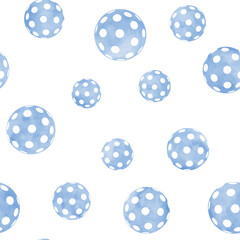 Seamless pattern of blue balls, modern game Pickleball - 780943447