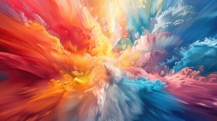 Breathtaking Chromatic Eruption of Vibrant Colors and Dynamic Textures Offering an Immersive Digital Art Experience