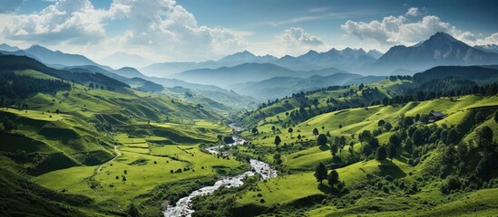 Breathtaking Panoramic View of Lush Green Valley